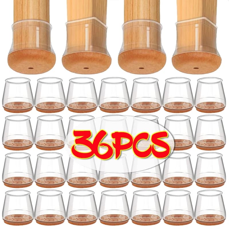 36/1PC Protezione per il pavimento delle gambe della sedia in silicone Cuscinetti per mobili antiscivolo per le gambe della sedia da tavolo Proteggi ridurre il rumore Cuscinetto per le gambe della sedia in gomma