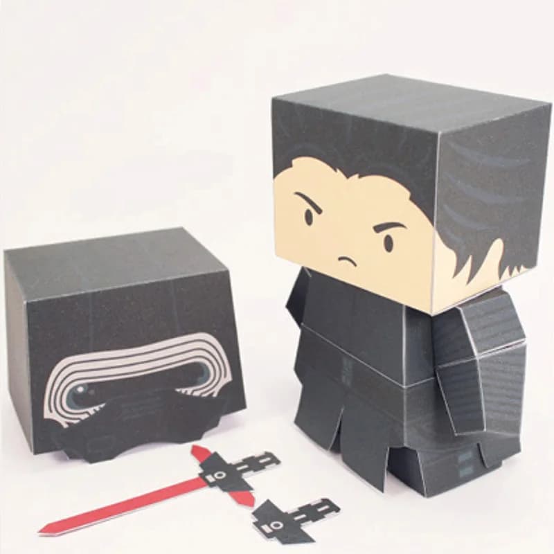DARK APPRENTICE Paper Model Mini 3D Cube Figure Papercraft DIY Kids Adult Origami Art Handmade Craft Toys FC-011