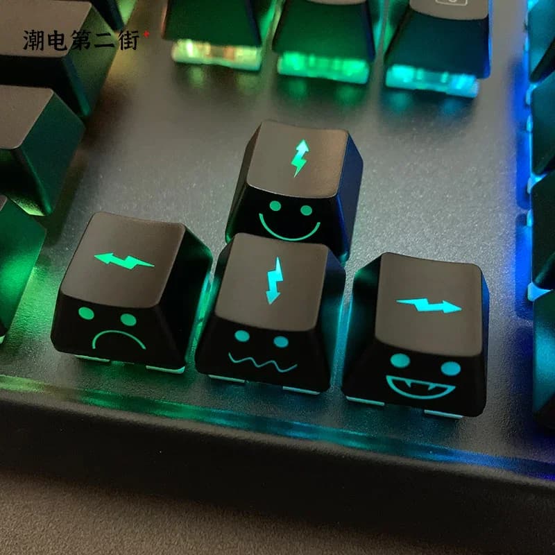 4 Pezzi Keycaps Lightning Baby Traslucidi Personalizzati per Tastiera Meccanica, Keycaps in ABS Altezza OEM, Tasti WASD e Freccia Aggiuntivi