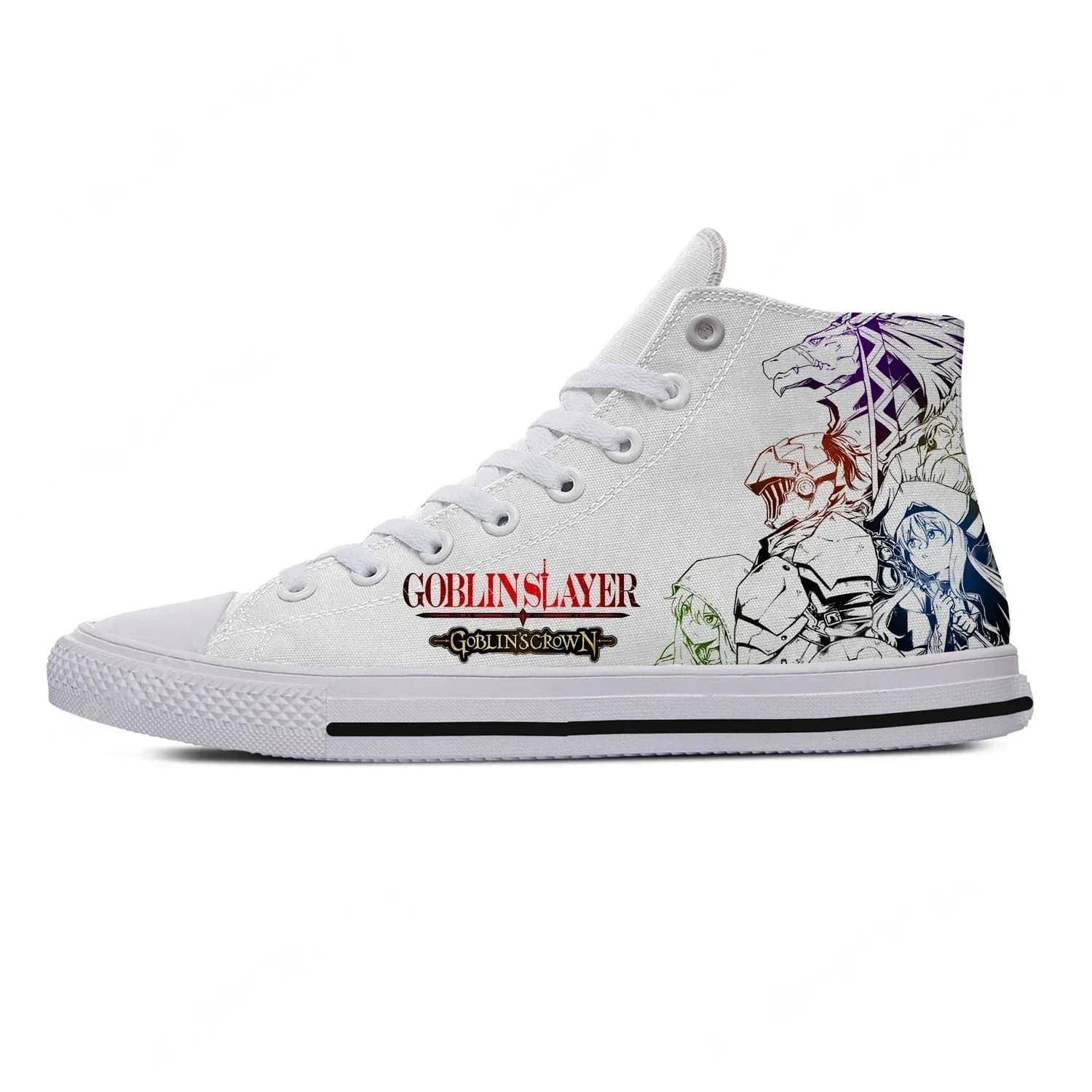 Hot Anime Goblin Slayer High Top Sneakers Uomo Donna Adolescente Moda Scarpe casual Scarpe da corsa in tela Scarpe leggere con stampa 3D