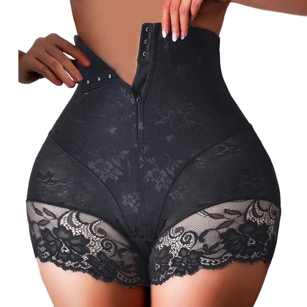 YBFDO Women's High Waist Trainer Body Zipper Shaper Mutandine Chest Control Slimming Cloth Shapewear Waist Belt Trainer Shorts