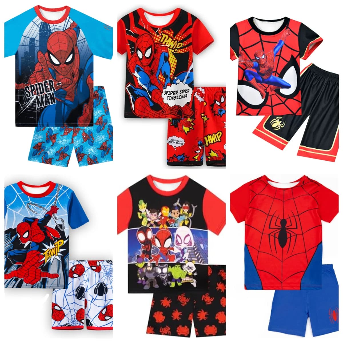 Adulti e bambini si trasformano in piccoli Spider-Man! Set Due Pezzi Marvel con T-shirt e Pantaloncini Stampati in 3D, Abbigliamento da Casa, Pigiama
