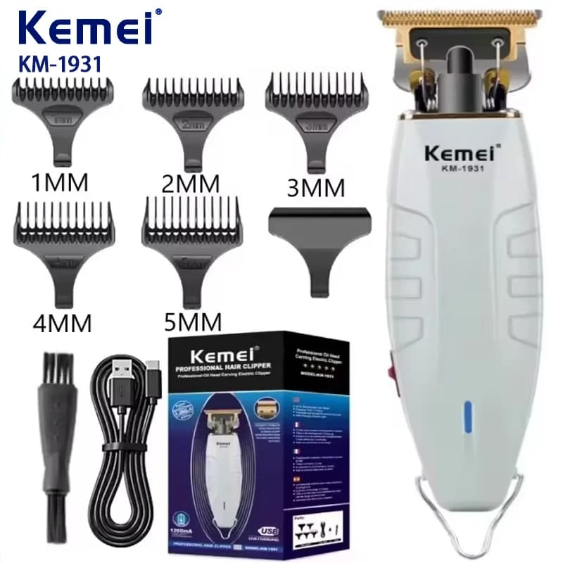 Kemei Hair Clipper for Men Cordless Beard Trimmer Hair Trimmers Set Shaver Hair Cutting Machine Clippers for Barber KM-1931