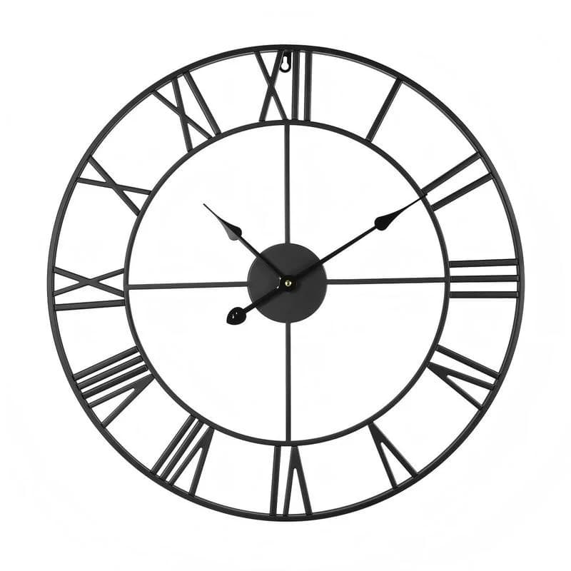 24-inch Roman Numeral Wall Clock Battery-Powered Silent Living Room Timepiece