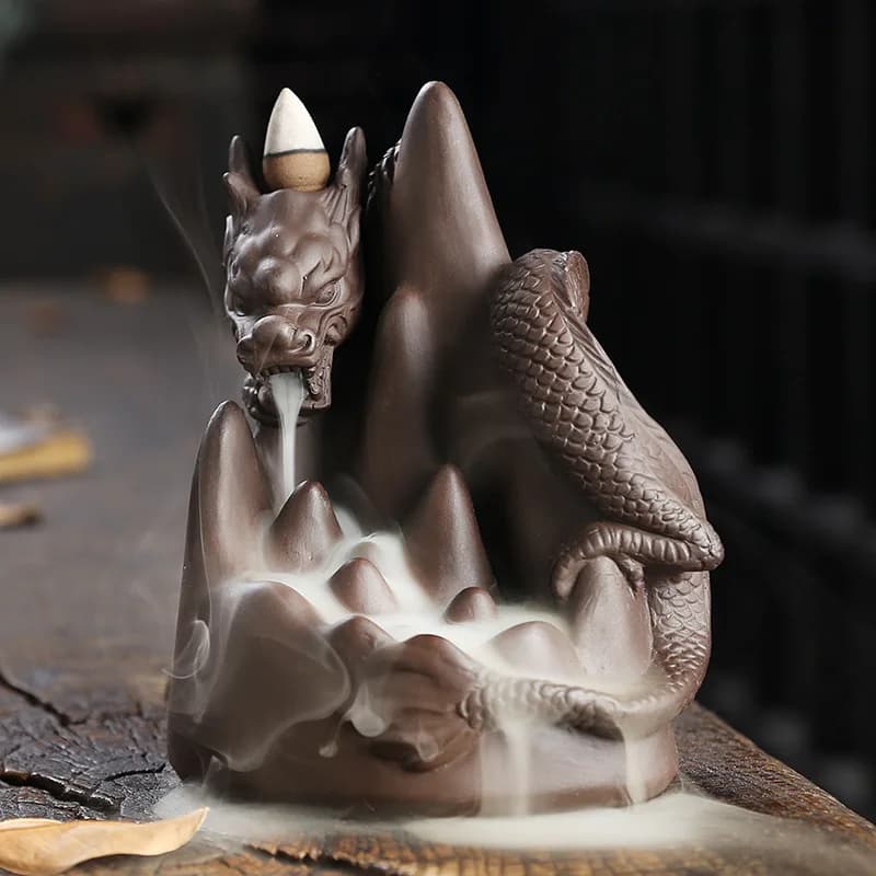 Purple Clay Backflow Incense Burner Aromatherapy Stove High Mountain and Flowing Water Decoration Creative Home Lucky Decoration