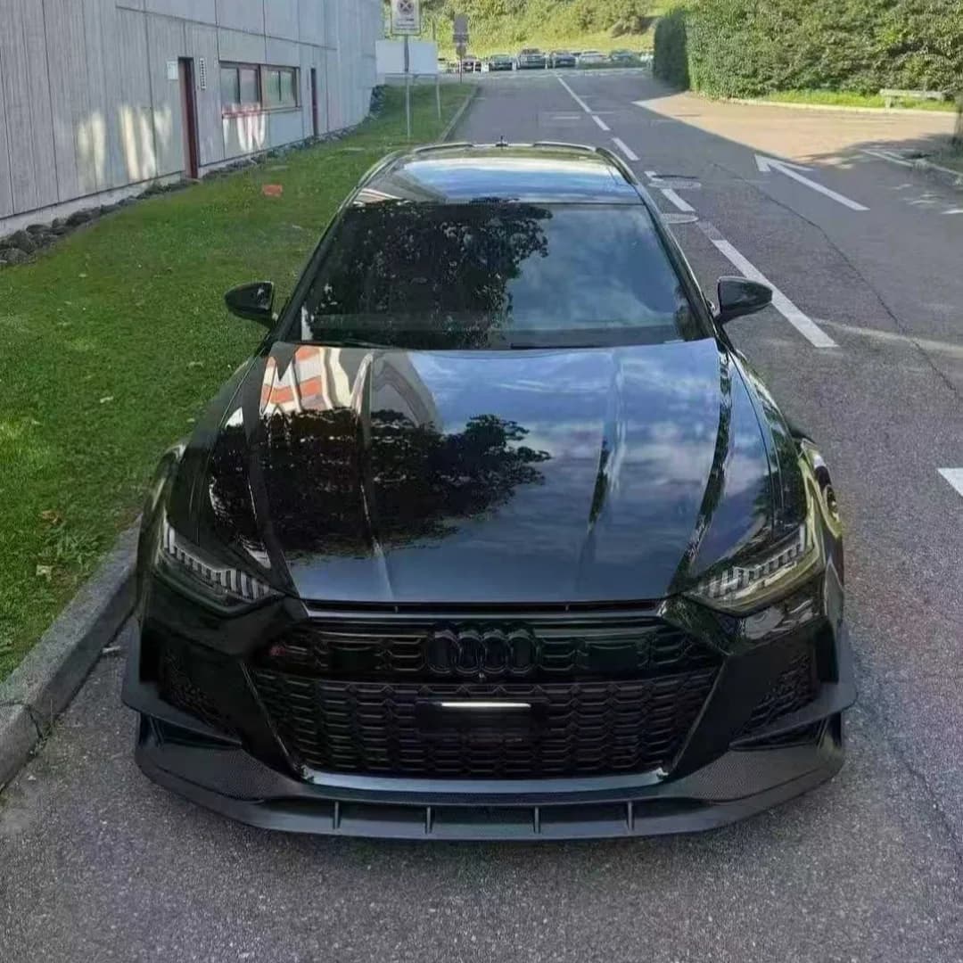 RS6 Carbon Fiber P Style Front Bumper Spoiler Lip for RS6 RS7 C8 Bodykit Rear Diffuser Car Parts Body Kit Conversion Kit