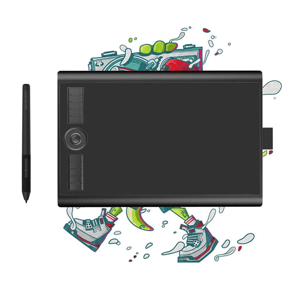 GAOMON M10K PRO Tavoletta grafica inclinabile e radiale 10x6,25'' Tavoletta grafica con penna grande 10 tasti di scelta rapida Funziona con Mac, Windows e Android