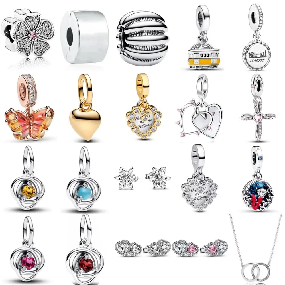 Orecchini a forma di cuore con fiocco di neve in argento 925 di vendita caldo, accessori pendenti con croce a farfalla, gioielli squisiti da donna