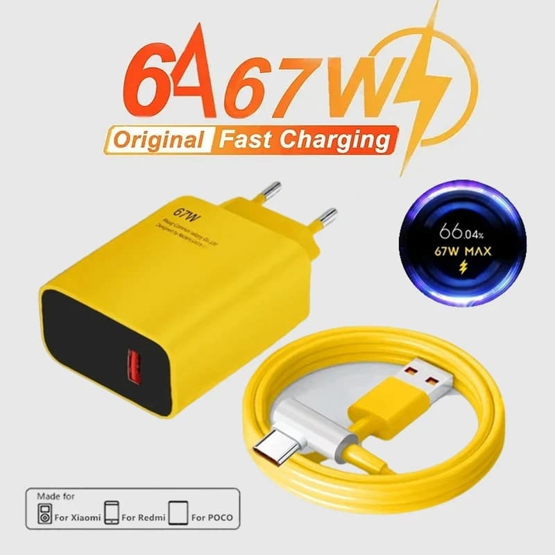 67W Caricatore Veloce Versione Migliorata Gioco Flash di Ricarica 6A Adatto Per RedmiK40 Xiaomi 11pro 11Ultra Testa di Ricarica Cavo di Ricarica