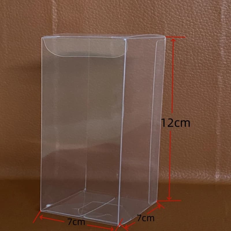 50 pezzi di scatole quadrate pieghevoli in plastica trasparente PET da 7X7X12 cm (2,76X2,76X4,72 pollici) per confezioni regalo in PVC trasparente