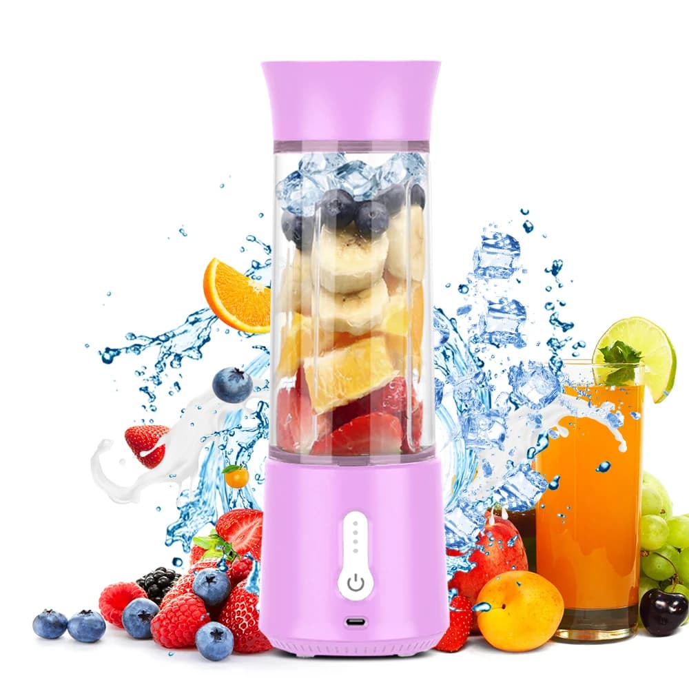 Portable blender mixer with 500 ml USB rechargeable juicer with powerful motor