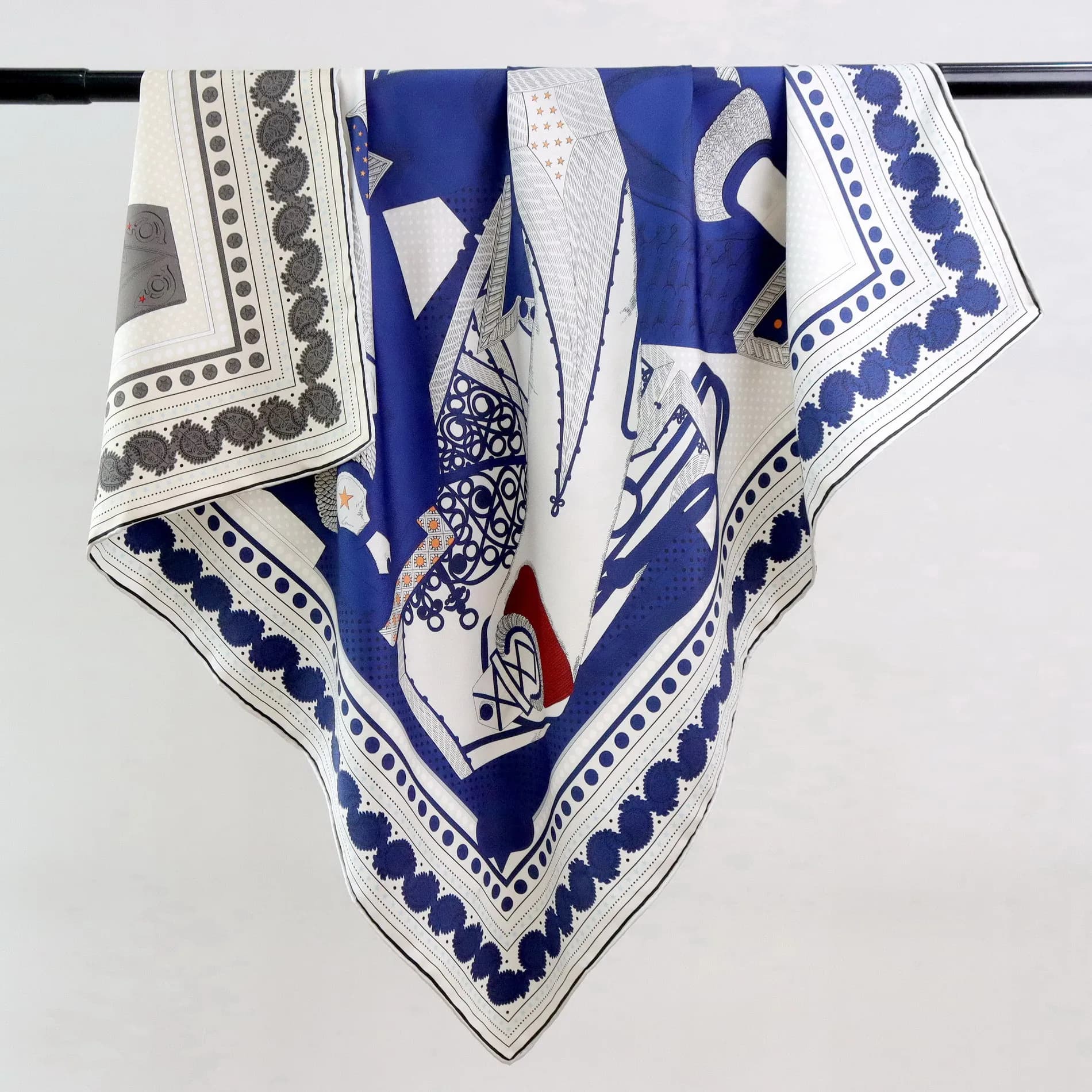 Two Faced 18MM Silk Scarf Women Hand Rolled Bandanas Head Bag Accessories Luxury Designers 90 Shawls Hair Neck Scarves