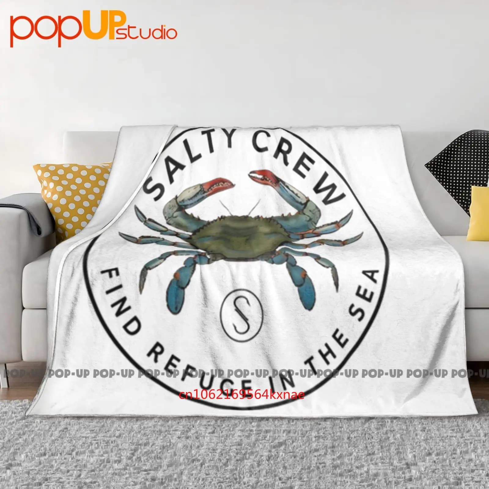 Salty Crew Blue Crabber Coral Coperta ultra morbida trapunta invernale Copridivano Copriletto