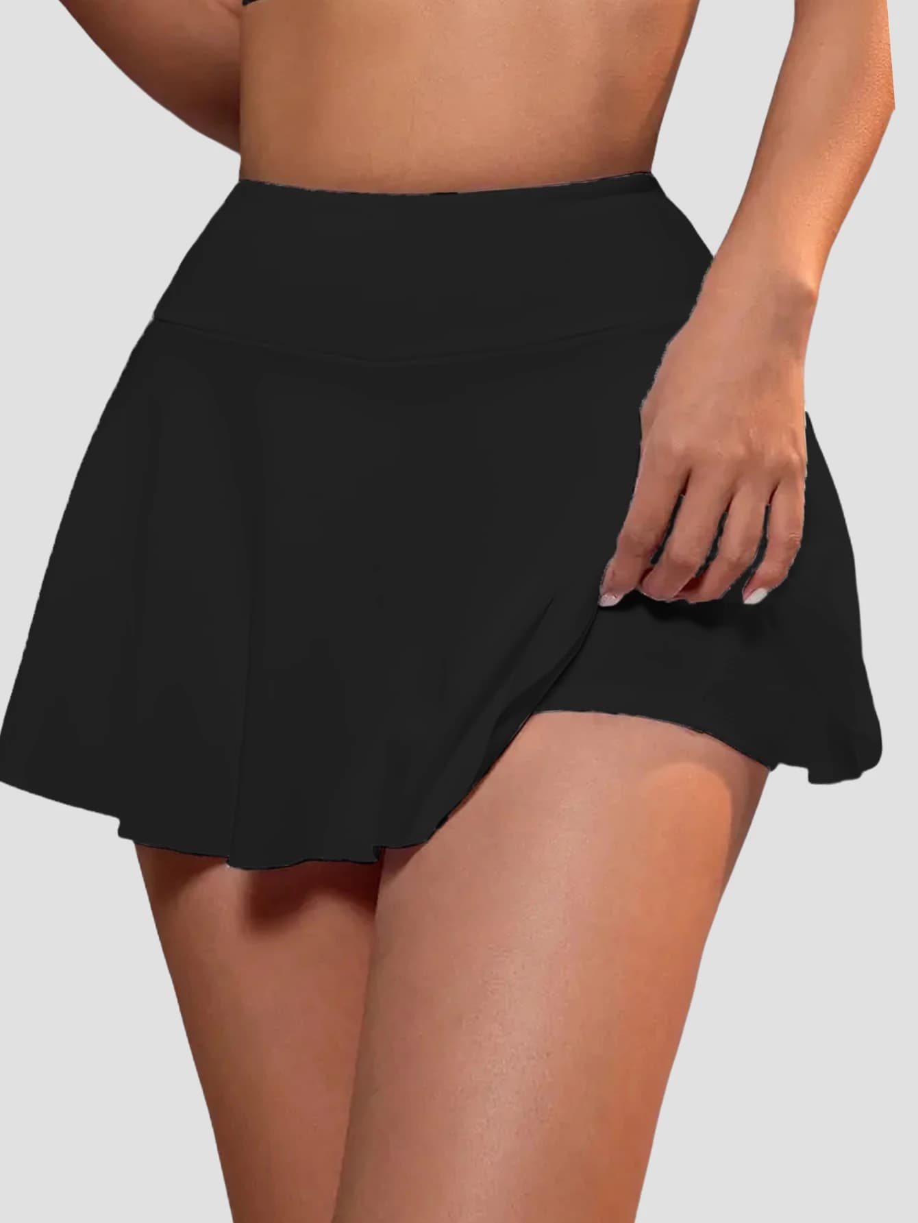 Gonna pantalone a vita alta da donna con pantaloncini interni integrati, gonna sportiva per tennis, golf, allenamento, corsa, abbigliamento casual estivo