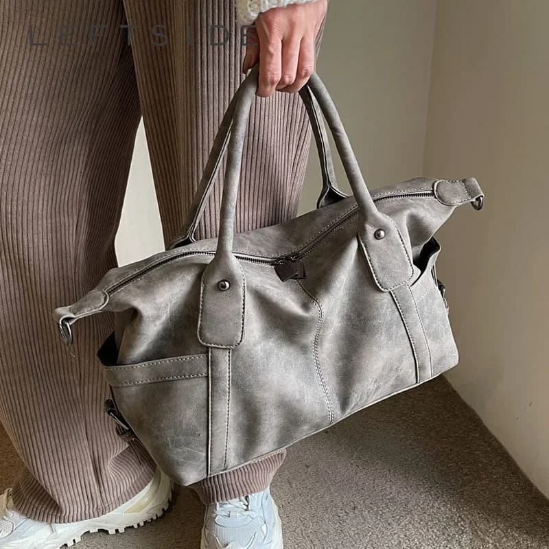 LEFTSIDE Retro Design PU Leather Shoulder Bags For Women 2025 Korean Fashion Big Armpit Bag Female Crossbody Bag Handbags