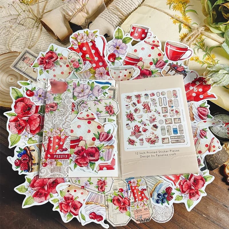 Teapot Vintage Stickers Die Cuts Sticker Collection Kit For Scrapbooking Planner/Card Making/Journaling Project