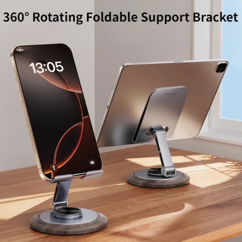 360° Rotatable Adjustable Phone Stand Foldable Stable Anti-Slip Desktop Phone Holder for All Smartphones Tablets IPhone Samsung
