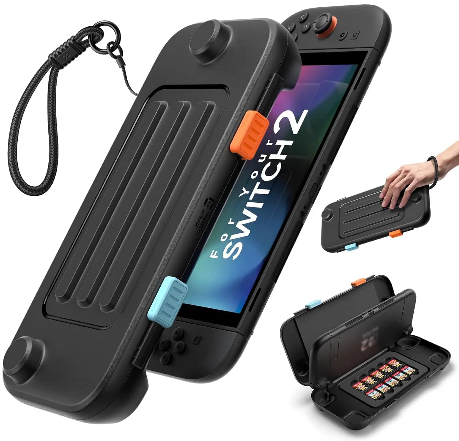 Custodia Rigida JSAUX per Nintendo Switch 2 (2025), Guscio Protettivo in PC per Conservazione Switch 2, Antipolvere - Nero PC0126