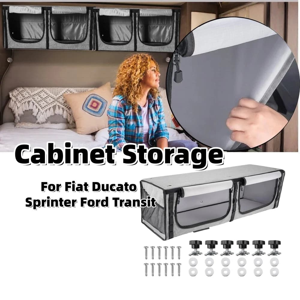 Organizer in Felter for Armadietto Sopraletto RV, Box for Fiat Ducato, Sprinter, Ford Transit, Caravan, Camper, Stoccaggio Interno