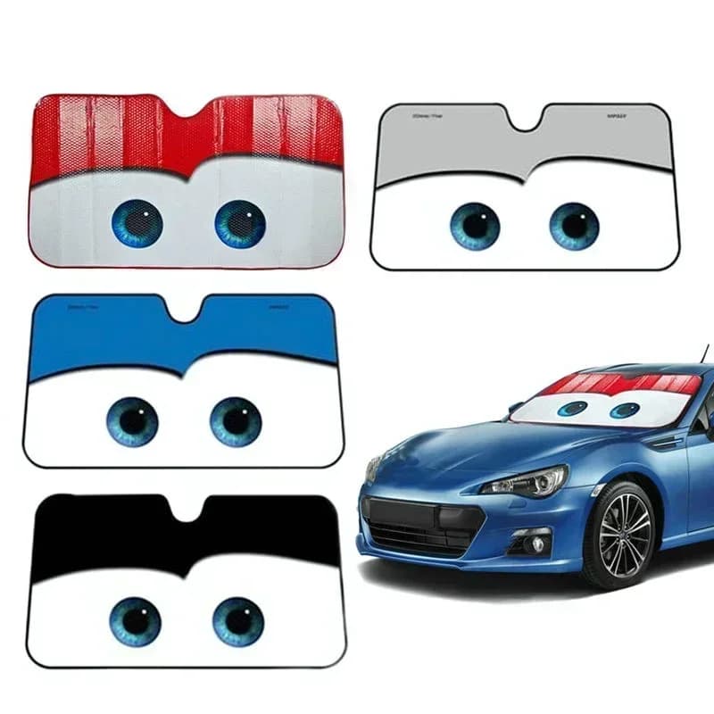 Parasole per Auto a 4 Colori con Motivo Occhi, Riscaldato, per Parabrezza e Finestrini