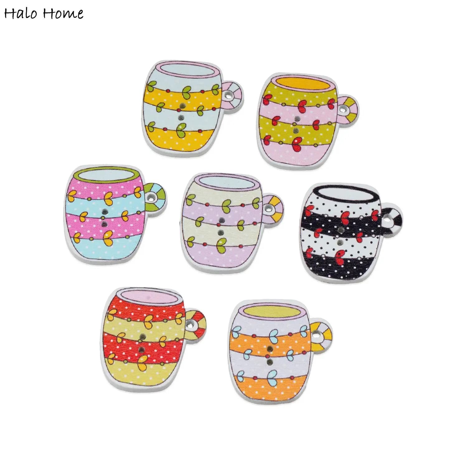 30 tazze di birra carine ​ ​ Bottoni in legno per abbigliamento cucito Cartoni animati per bambini Artigianato o marcatura di carte Scrapbooking fai da te 27x26mm