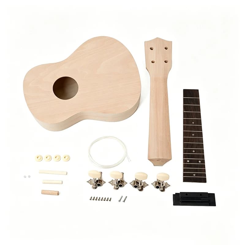 21 Inches DIY Ukulele Set Wooden Assembled Ukuleles Children's Creative Painting Ukuleles Portable Beginners Handmade Ukulele