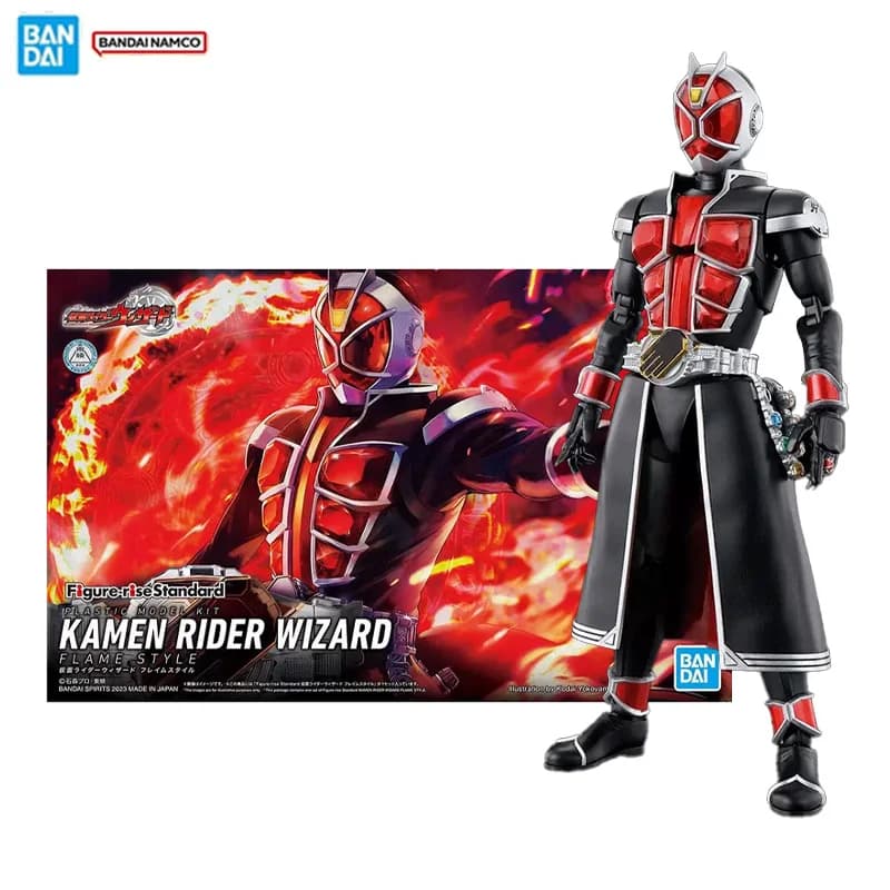 Bandai Original Genuine Figure-rise Standard Kamen Rider Wizard Flame Style Collection Action Figure Model Kit Giocattoli Regali