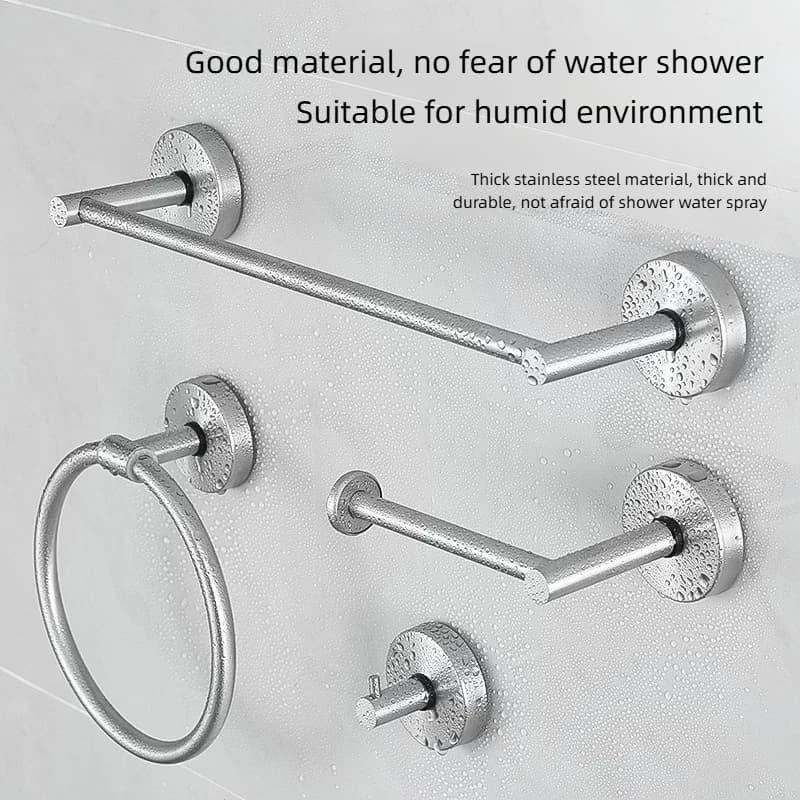 4-piece Stainless Steel Suction Cup Towel Bar Set No Drill Wall Mounted Towel Rack Towel Organizer Holder Punch-free