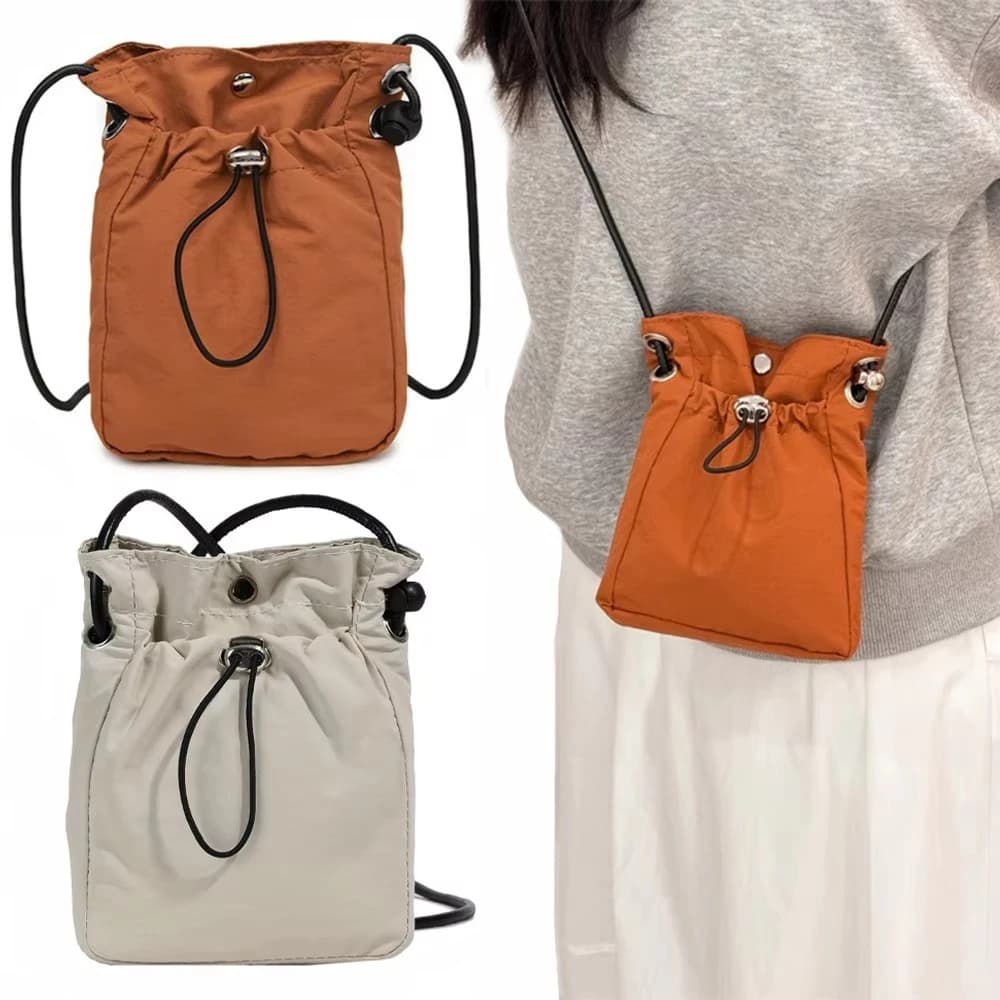 Borsa a tracolla in nylon Portafoglio morbido per mini telefono Borsa a tracolla quadrata multifunzionale Borsa a tracolla Borsa per cellulare Borsa a tracolla