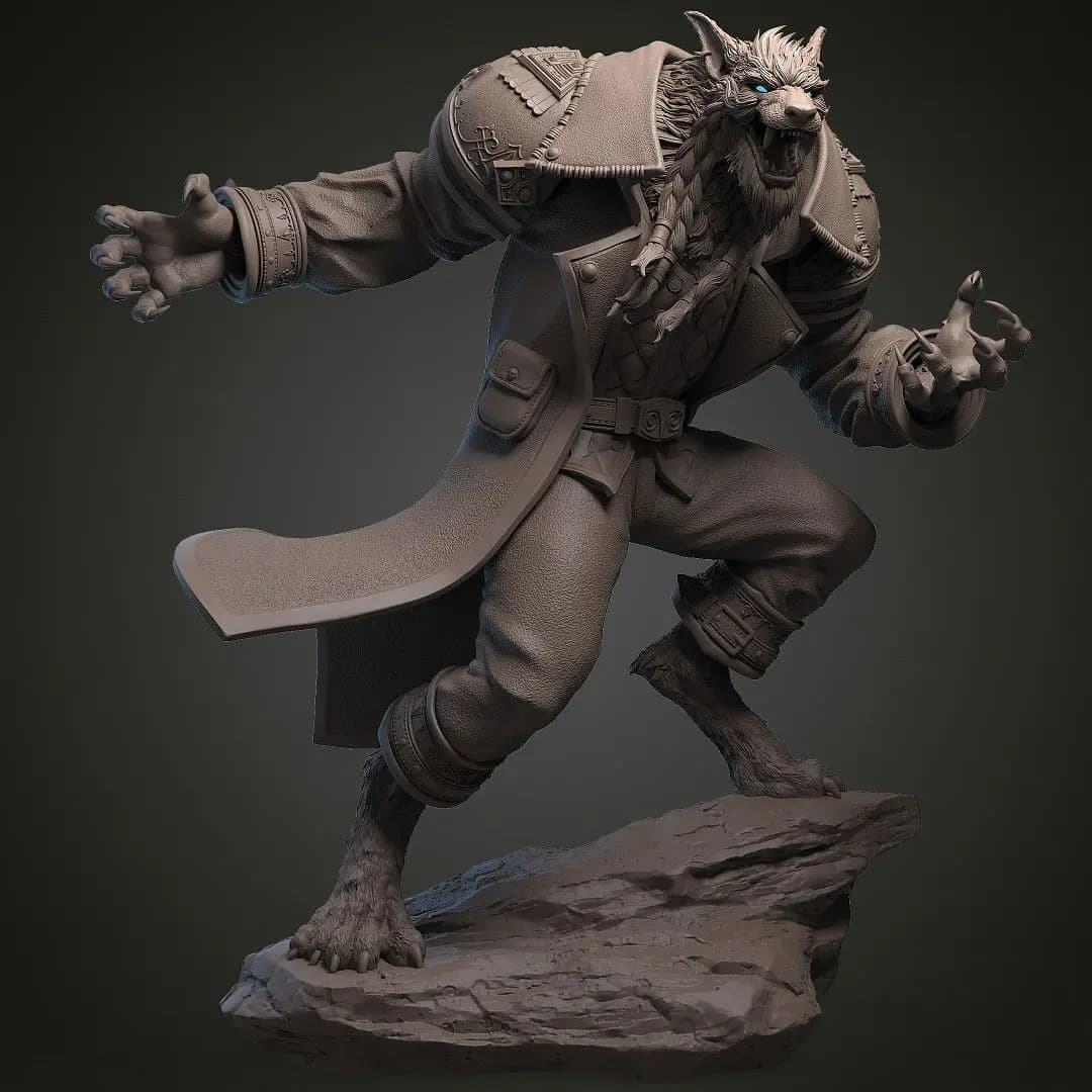 24 cm/21 cm/18 cm/15 cm/12 cm/9 cm Leader dei Werewolves Parti del modello ad alta precisione per resina bianca Stampo Stampa 3D Autoassemblaggio