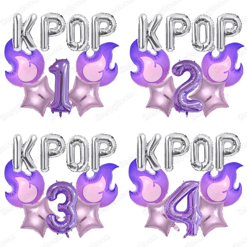 Set Decorativo di Palloncini a Tema Musica K-Pop per Compleanno, Decorazioni per Feste con Personaggi Musicali, Sfondi per Video Social Media e Baby Shower
