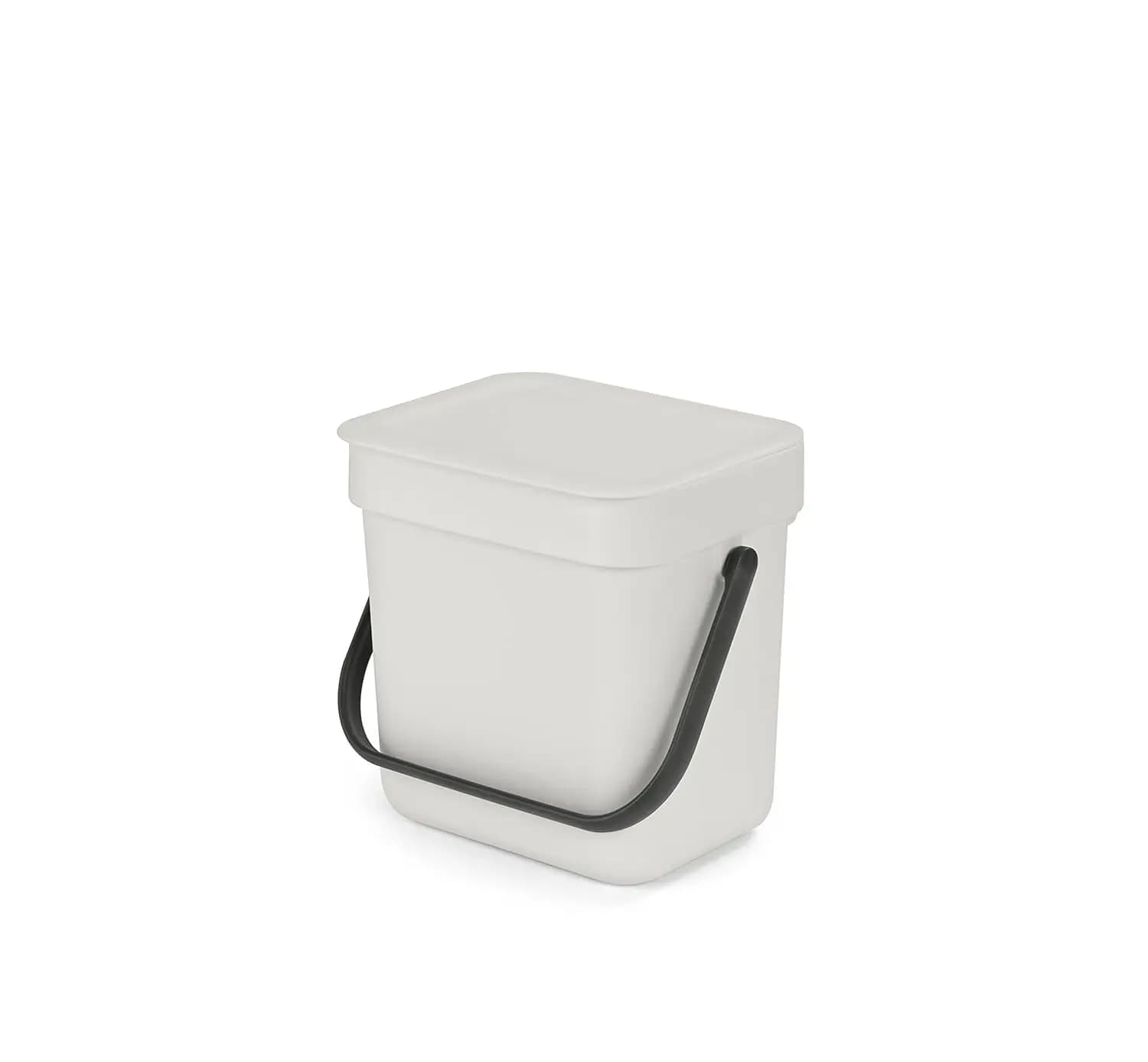 Contenitore per Compost da Bancone 0,8 Galloni 3L Grigio Chiaro con Coperchio Rimovibile Facile da Pulire per Riciclaggio