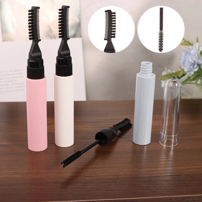 (BF06) 10ml Dual Brush Head Empty Mascara Tube Refillable Eyebrow Gel Bottle Eyelash Elongation Cosmetic Container Packaging