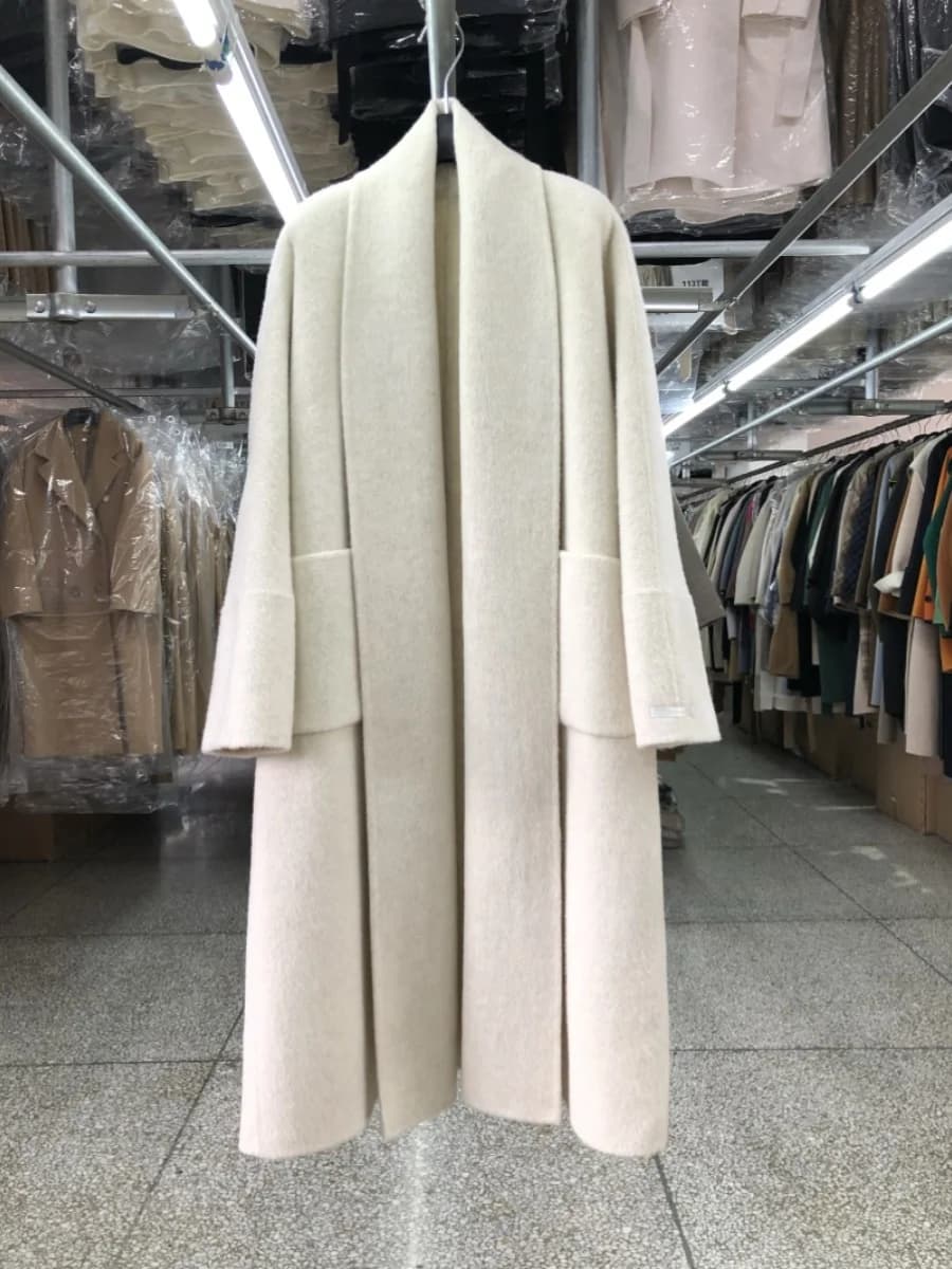 Cappotto in cashmere double face stile accappatoio con colletto grande per donna Autunno Inverno Cappotti lunghi di lana belli Cappotto di lana semplice allentato