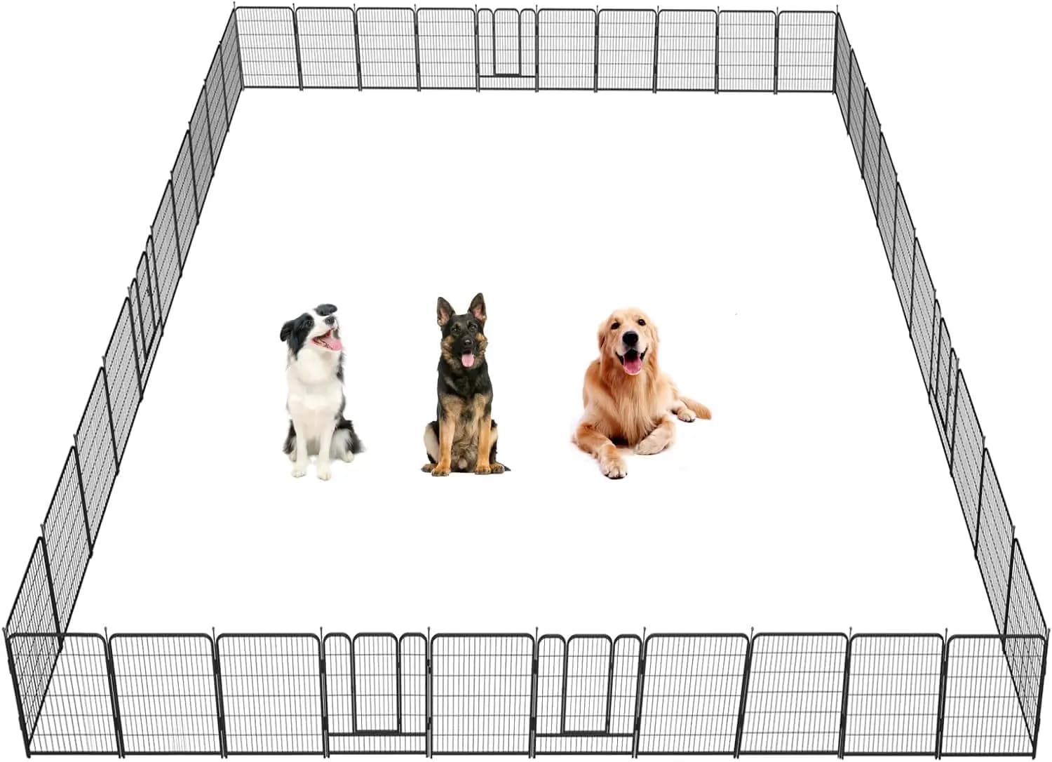 Recinto per Cani Pieghevole in Metallo Antiruggine, per Interni ed Esterni, per Animali di Taglia Grande, Media e Piccola, 40 Pannelli, 45 Pollici, Personalizzabile