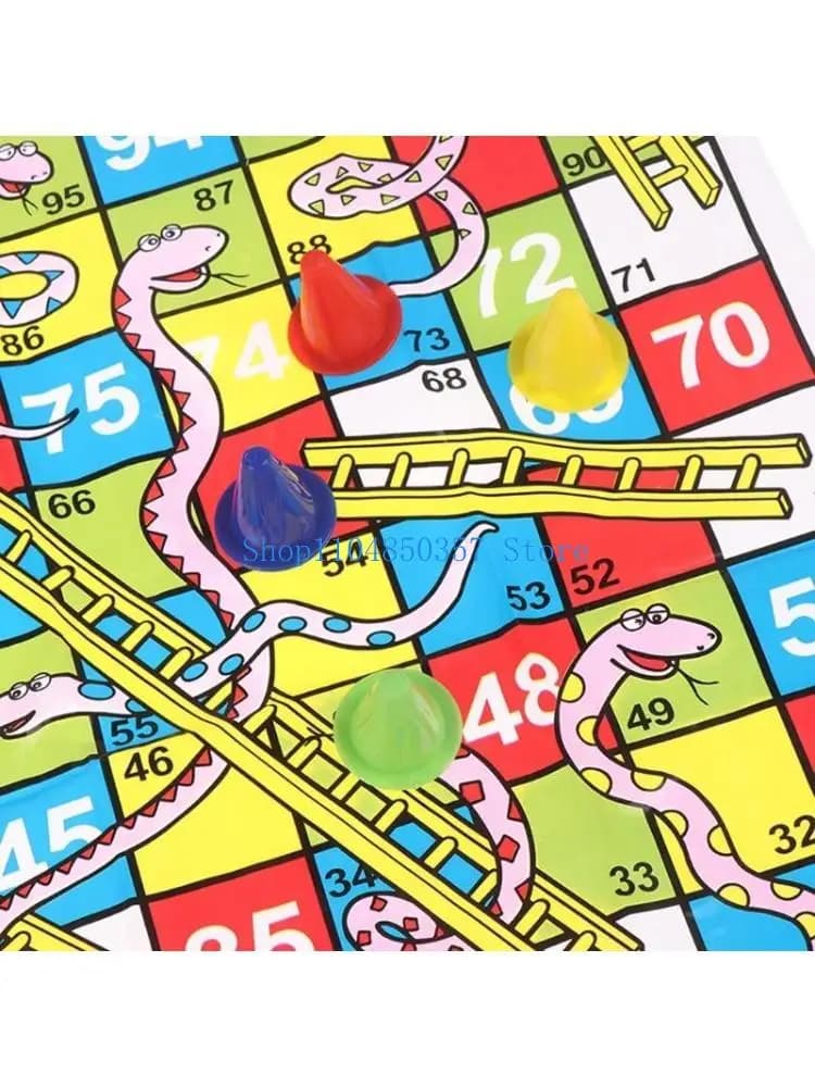 652F Set scacchi per in plastica con a forma serpente per bambini. Giochi da tavolo portatili