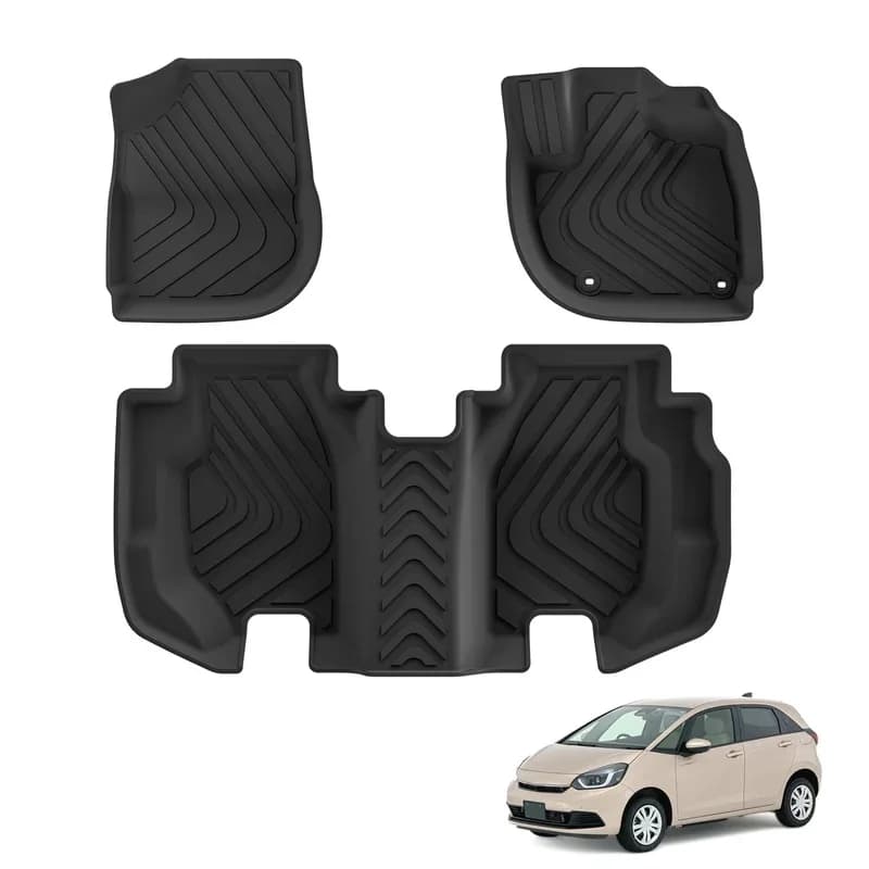 RHD Use for Honda FIT JAZZ GK GP5 2023 Fuel Version TPE 3D Car Floor Mats Foot Pad Waterproof All Weather Accessories Black