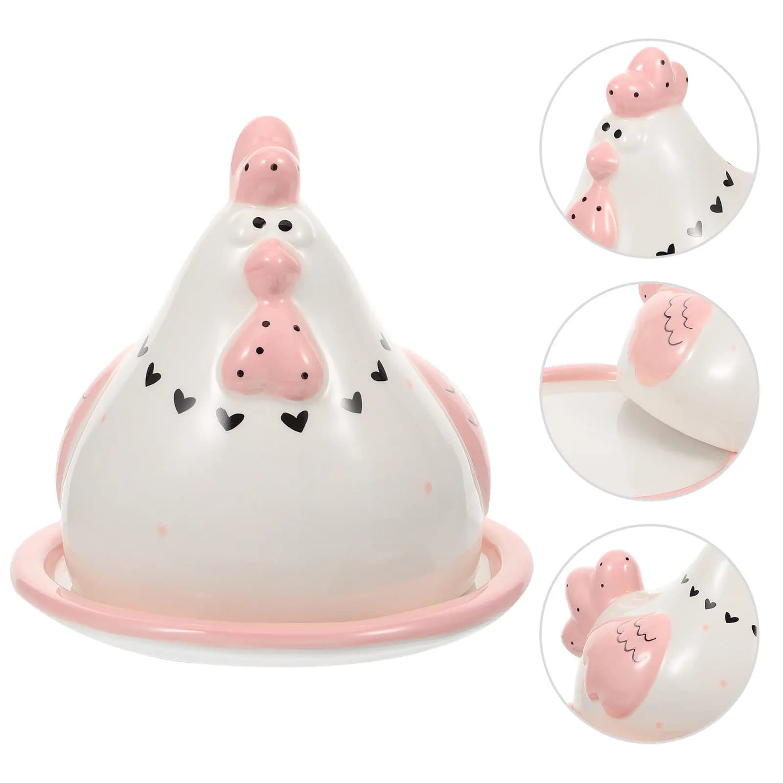 Set 1 Contenitore per Burro in Ceramica con Coperchio, Porta Formaggio per Uso Domestico, Contenitore per Mantenere Fresco il Burro in Cucina, Stoviglie Pasquali