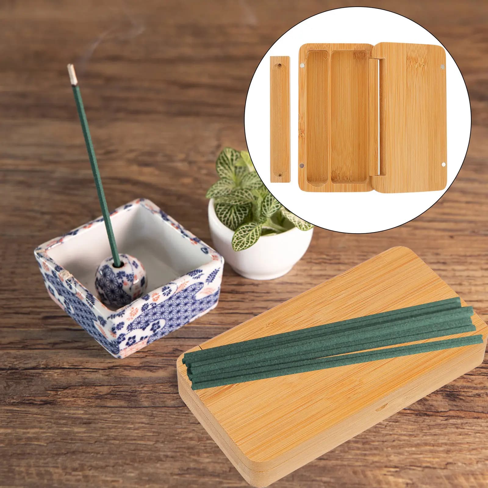 Scatola per Bastoncini d'Incenso in Legno di Sandalo, Porta Incenso Portatile Compatto, Vassoio Bruciatore di Incenso, Strumento per Aromaterapia per Meditazione e Rilassamento