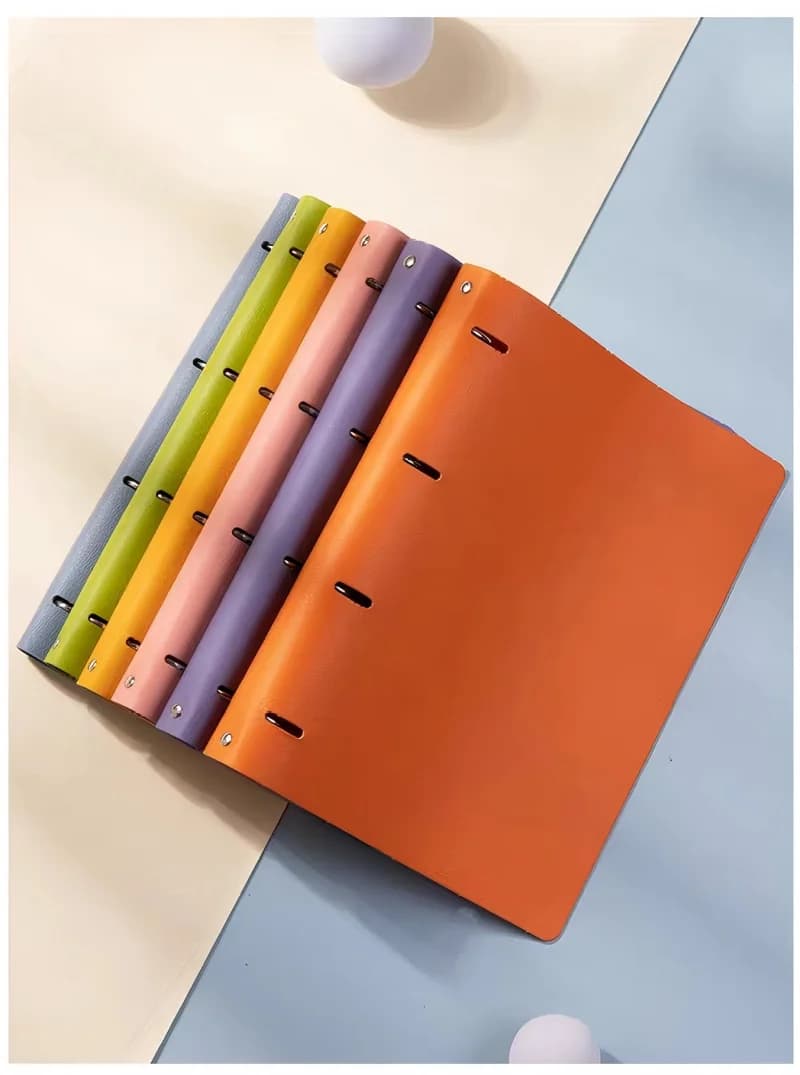 Raccoglitore per notebook in morbida pelle PU A4, copertina ricaricabile con 4 anelli rotondi per carta di riempimento A4, raccoglitore per agenda personale per notebook