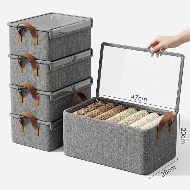 Non-Woven Fabric Storage Box Thick Steel Frame Versatile Clothes Organizer Dorms Homes Hand Washable No Tear Space Save