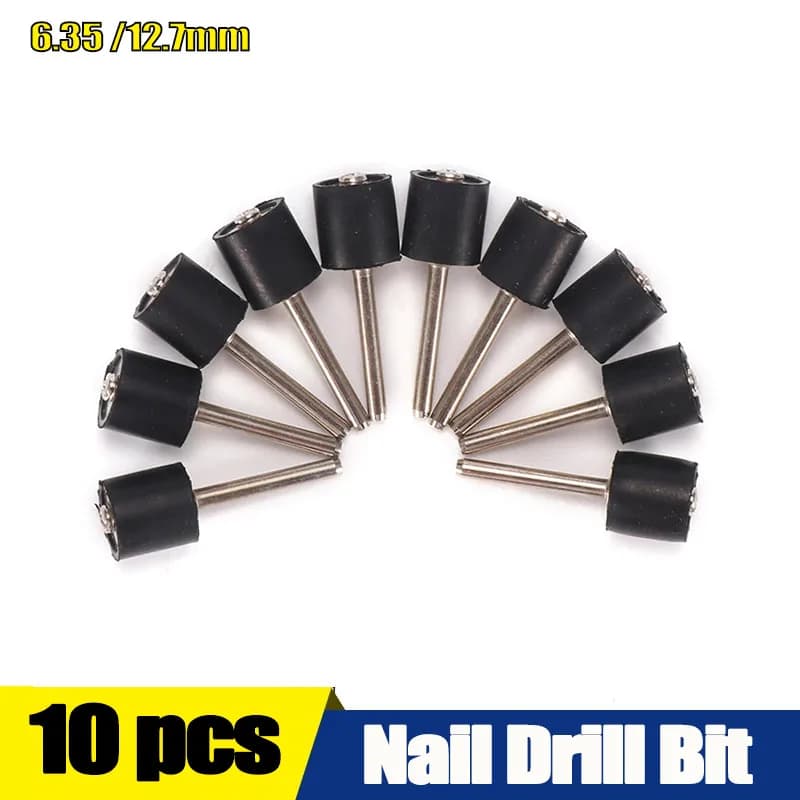 10pc 6.35 12.7mm Kit di levigatura a tamburo punta per trapano per unghie strumenti abrasivi per accessorio Dremel