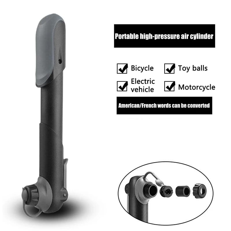 Pompa per Bicicletta Mini Portatile, Gonfiatore Manuale per Pneumatici, Pompa ad Aria in Plastica per Bici con Valvola Schrader e Presta