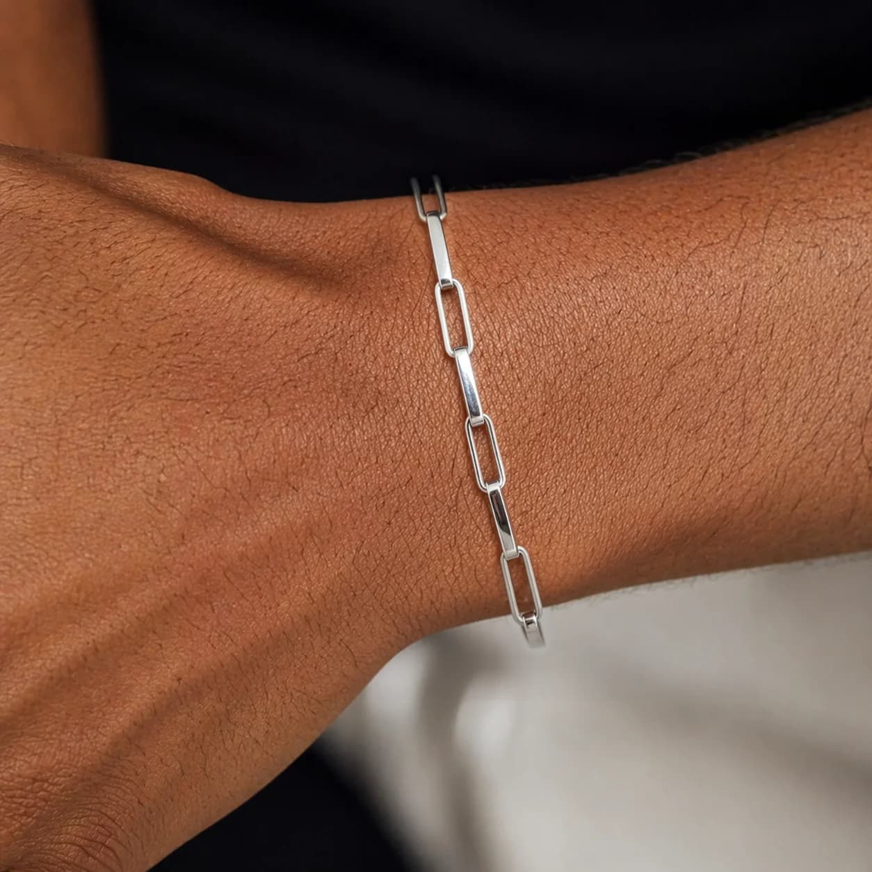 Stainless Steel Paperclip Chain Bracelet for Men Steel Gold Color Light Luxury Bracelet Anklet Jewelry Accessories