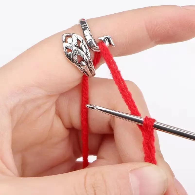 Anello Regolabile per Uncinetto, Ago per Uncinetto, Ganci per Fai da Te, Strumenti per Lavoro a Maglia Fatto a Mano, Peacock, Confezione da 2