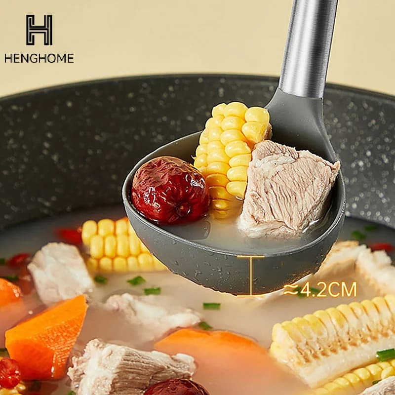 Set of heat-resistant silicone kitchen utensils, non-sticks, spatulas, pots, kitchen utensils, spoons, set of cooking tools