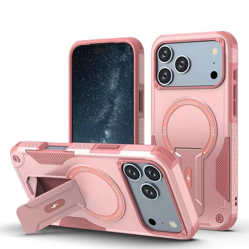 Supporto per telefono pieghevole invisibile Custodia per telefono magnetica per iPhone 17 Pro Max 16 Plus 15 14 13 12 11 Copertura antiurto a colori di collisione