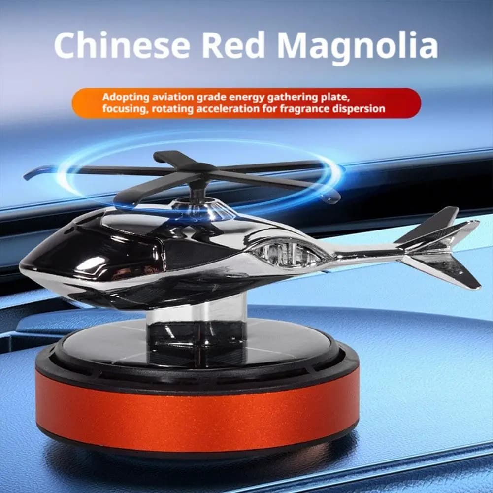 New Solar Energy Rotation Helicopter Deodorant for Car Auto Wood Alloy ABS Diffuser Aromatherapy Aroma Fragrance V9Y7