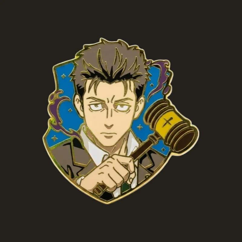 Jujutsu Kaisen Hiromi Higuruma Holding Gavel Metal Enamel Pin Anime Badge Backpack Bag Decoration Accessory Fan Collection Gift