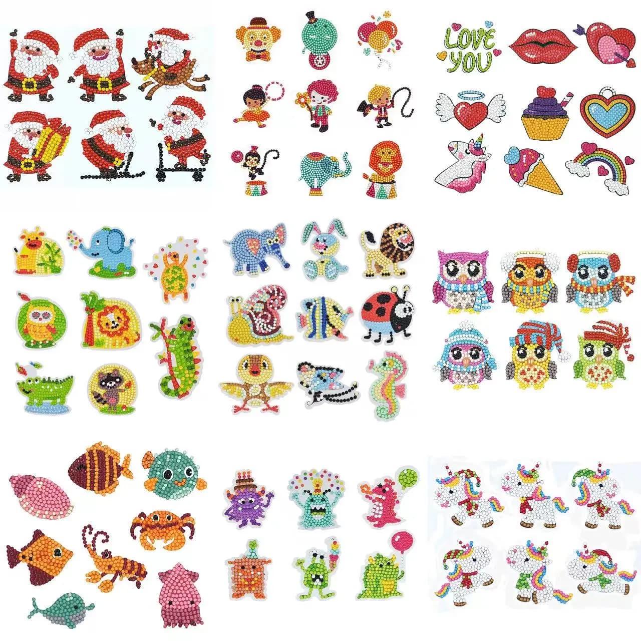Adesivi per pittura diamante 5D fai da te modello di cartone animato diamante arte mosaico adesivo con numeri kit per bambini regali per la decorazione della casa